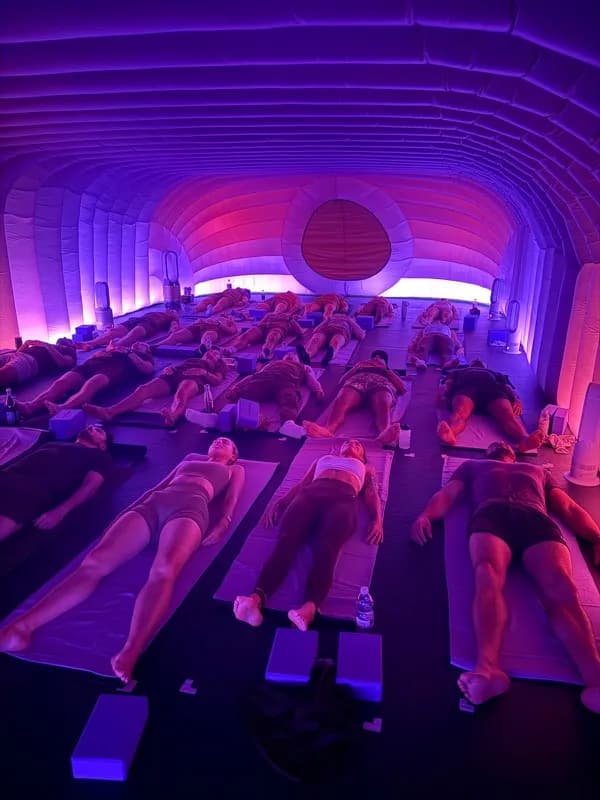 A yoga class in a studio
