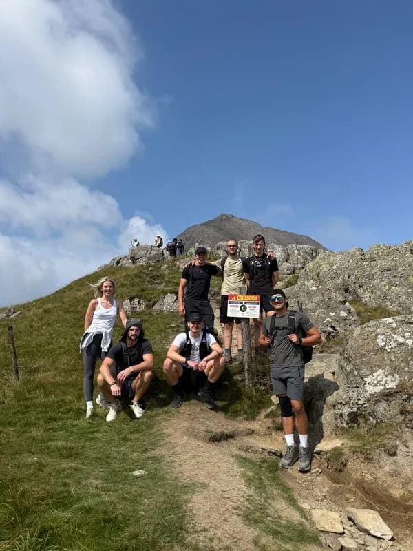 A group at the top of a mountain