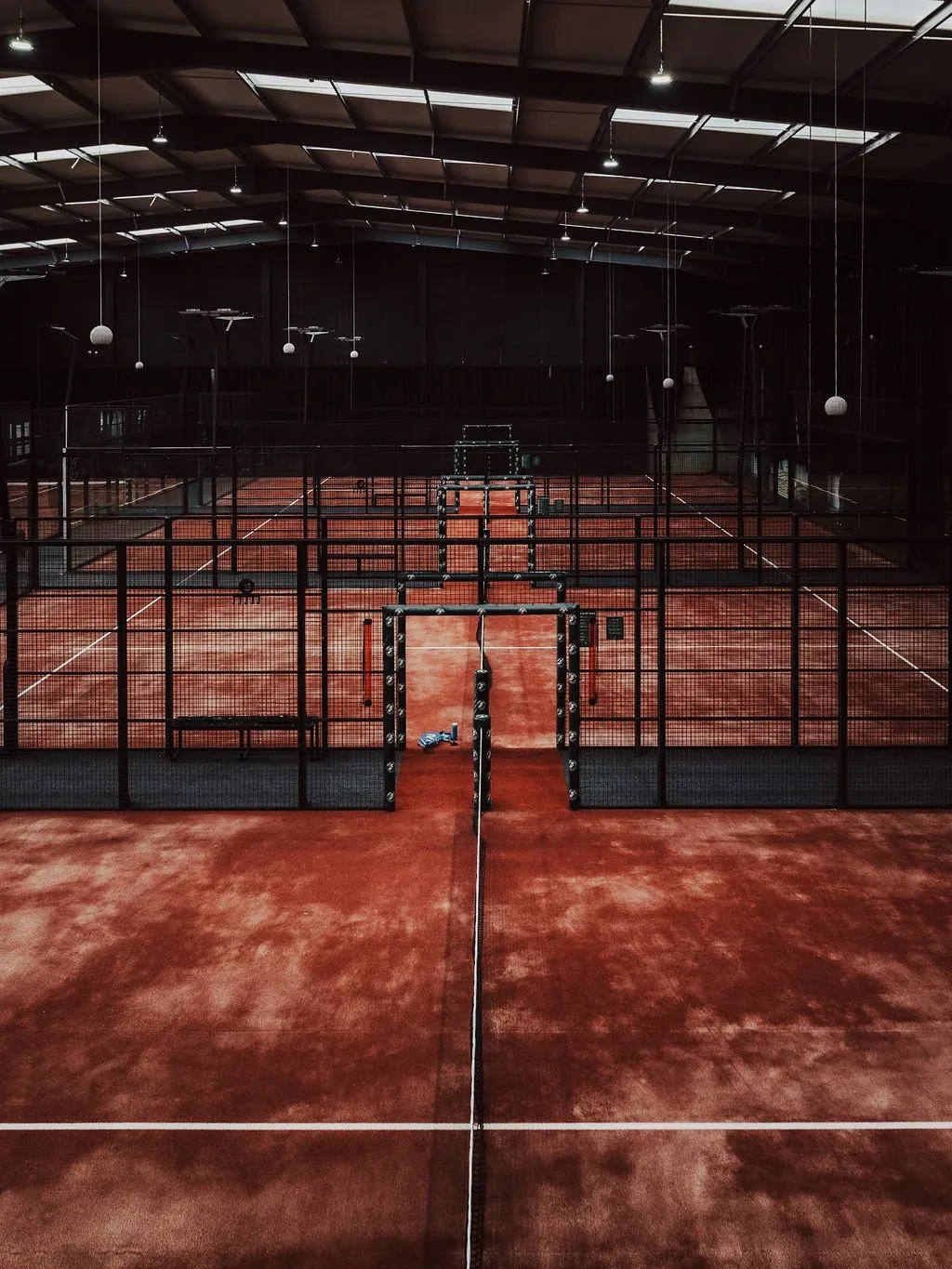 The indoor courts at Padel & Play seen from above